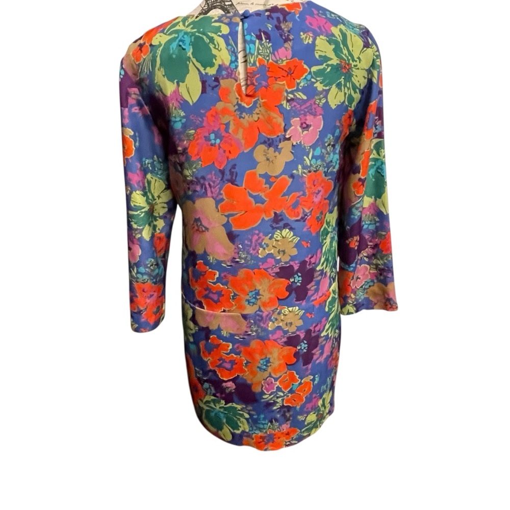 J. Crew Colorful Mod Floral Long Sleeve Dress - Picture 4 of 10